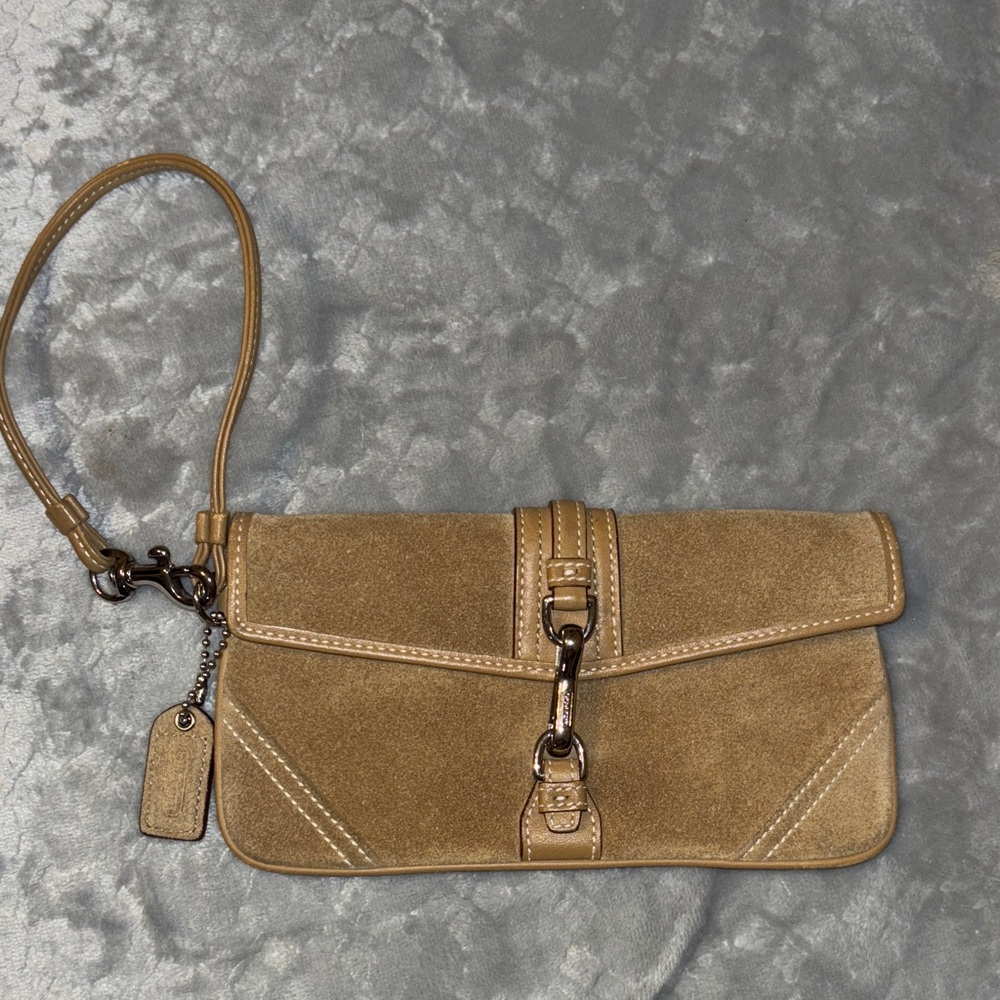 Older Coach suede wristlet good condition